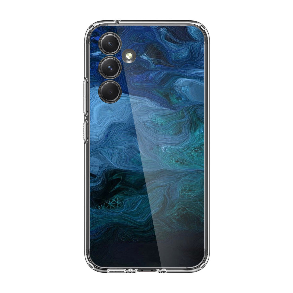 Blue Abstract Art Samsung Galaxy A35 5G Case