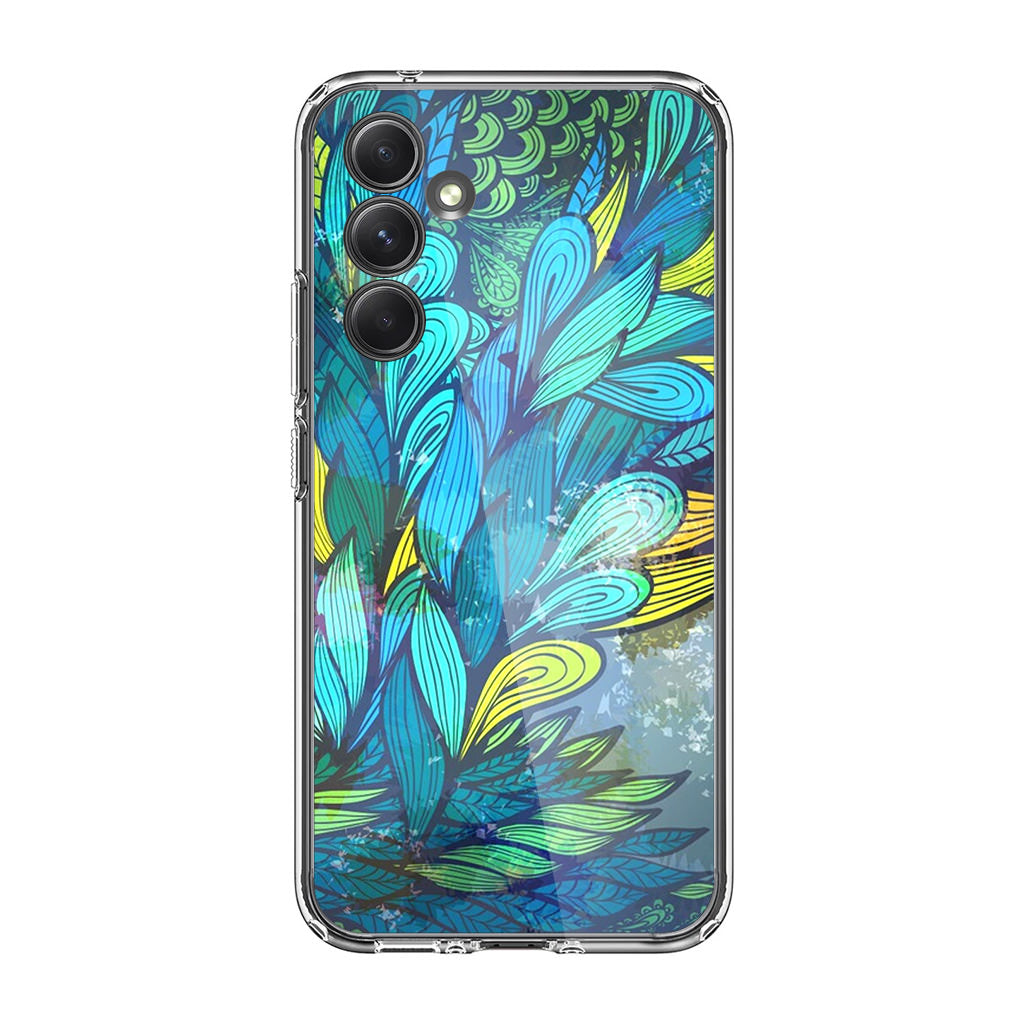 Colorful Art in Blue Samsung Galaxy A35 5G Case