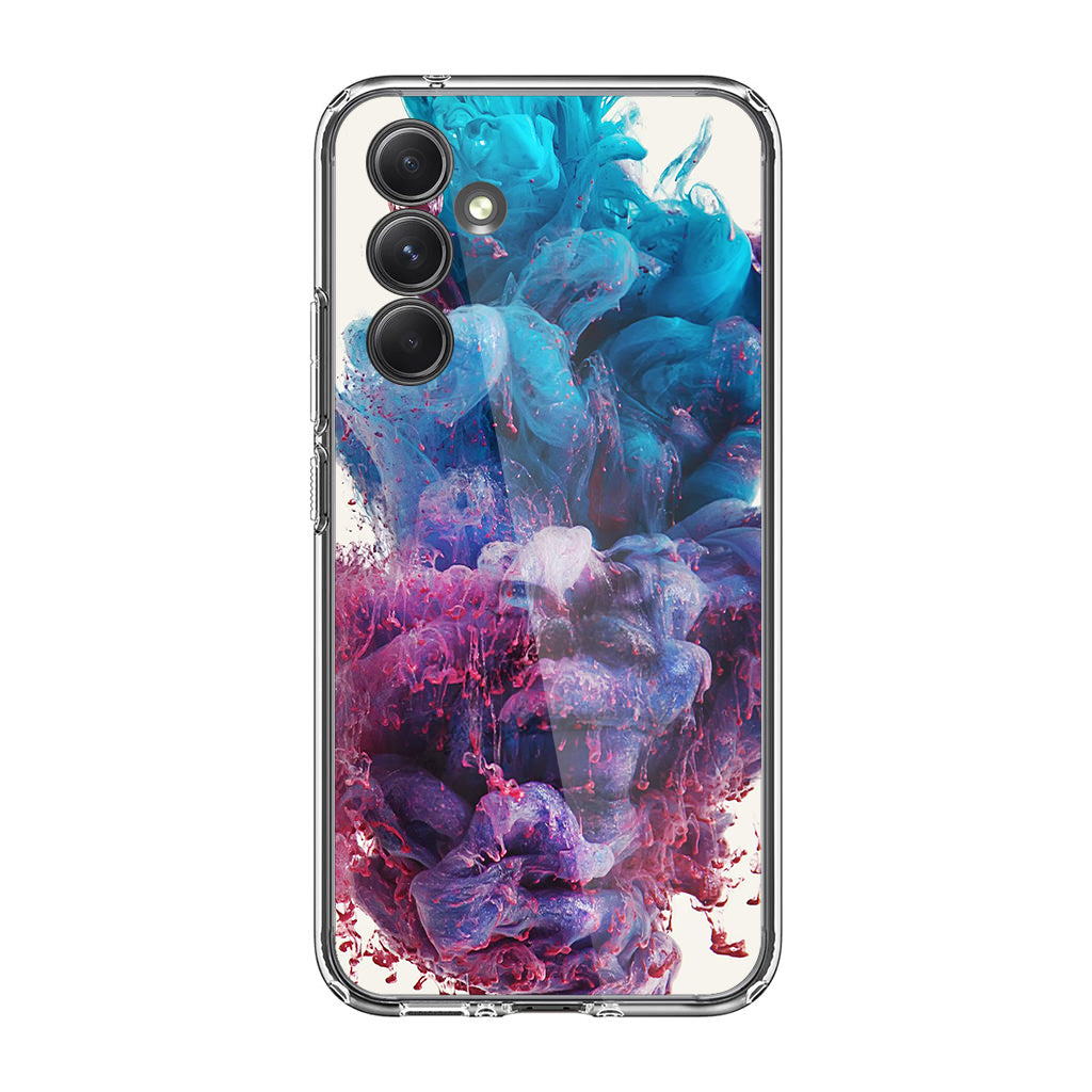 Colorful Dust Art on White Samsung Galaxy A35 5G Case