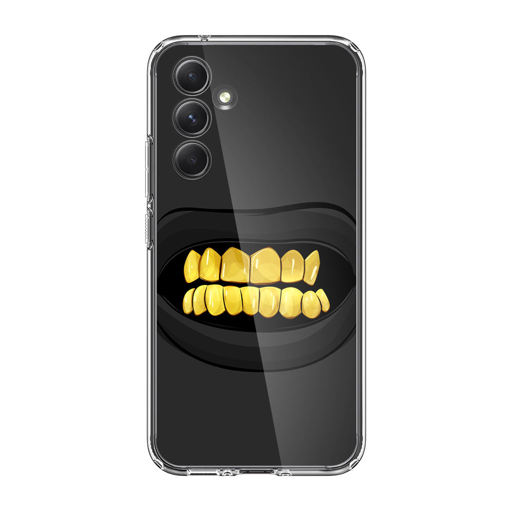 Gold Grillz Samsung Galaxy A35 5G Case