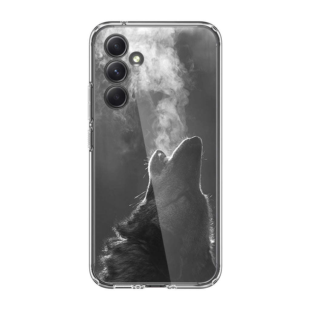 Howling Wolves Black and White Samsung Galaxy A35 5G Case