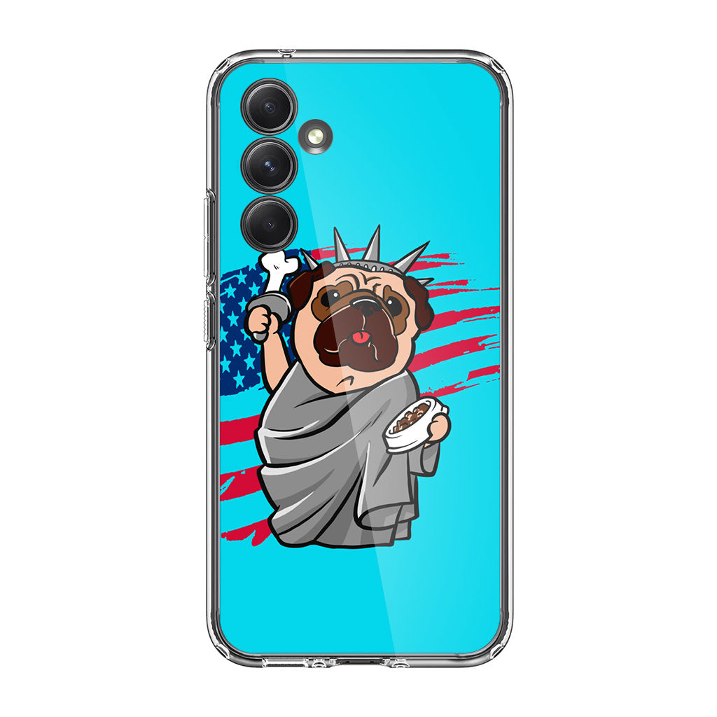 Independence Day Pug Samsung Galaxy A35 5G Case