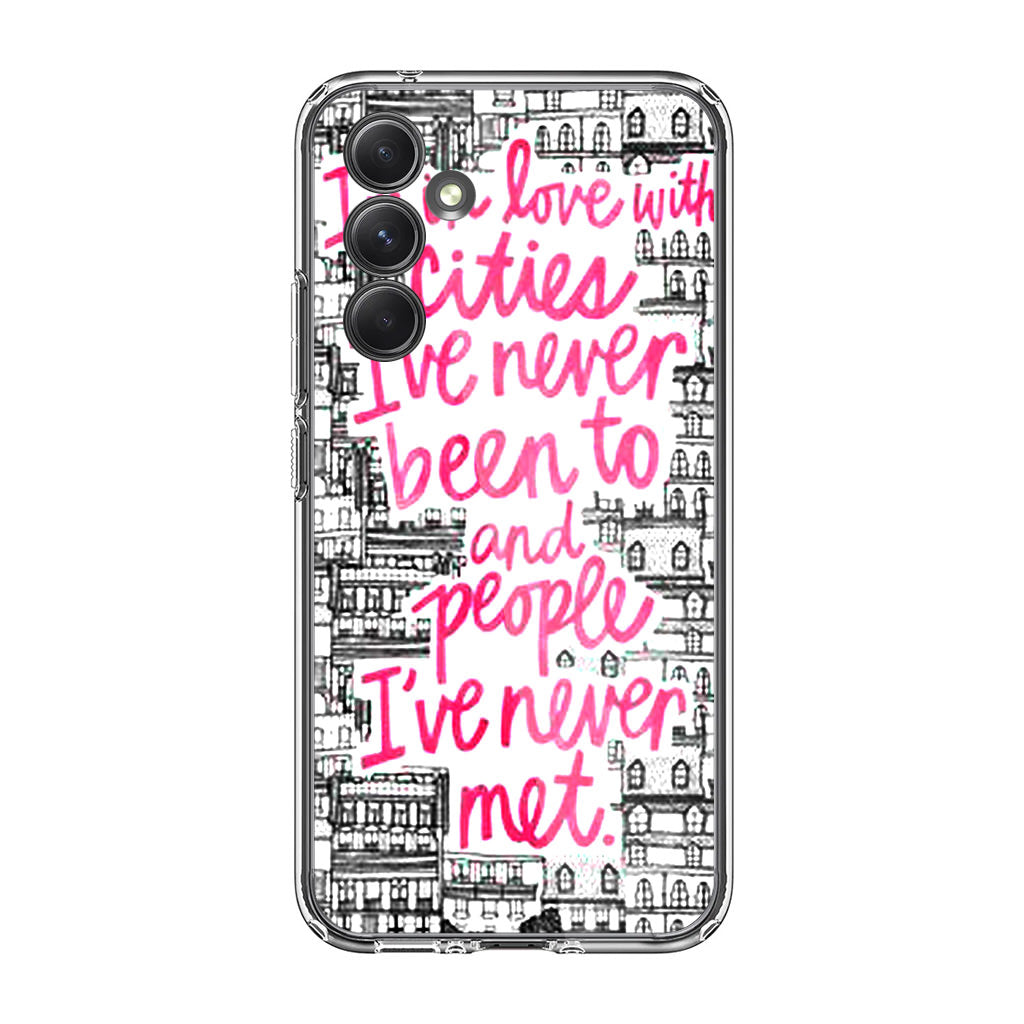 John Green Quotes I'm in Love With Cities Samsung Galaxy A35 5G Case