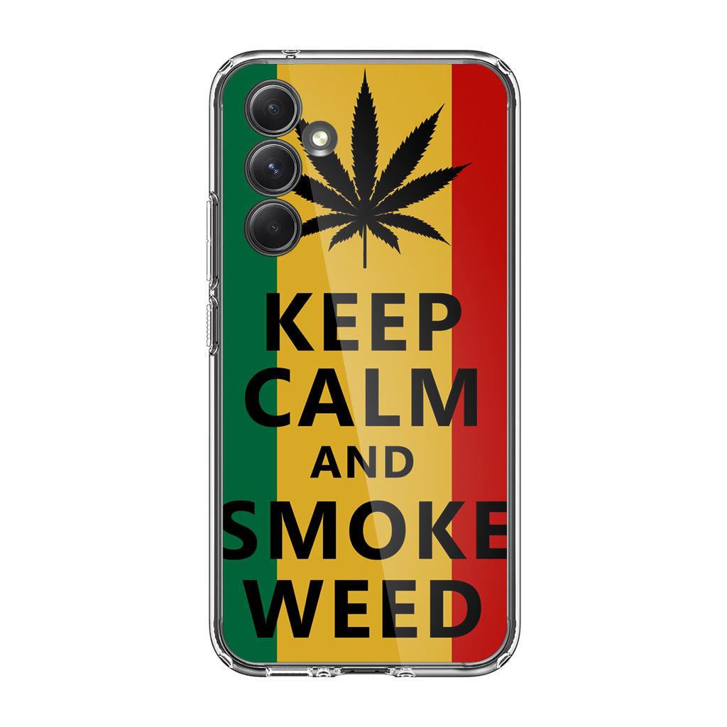 Keep Calm And Smoke Weed Samsung Galaxy A35 5G Case