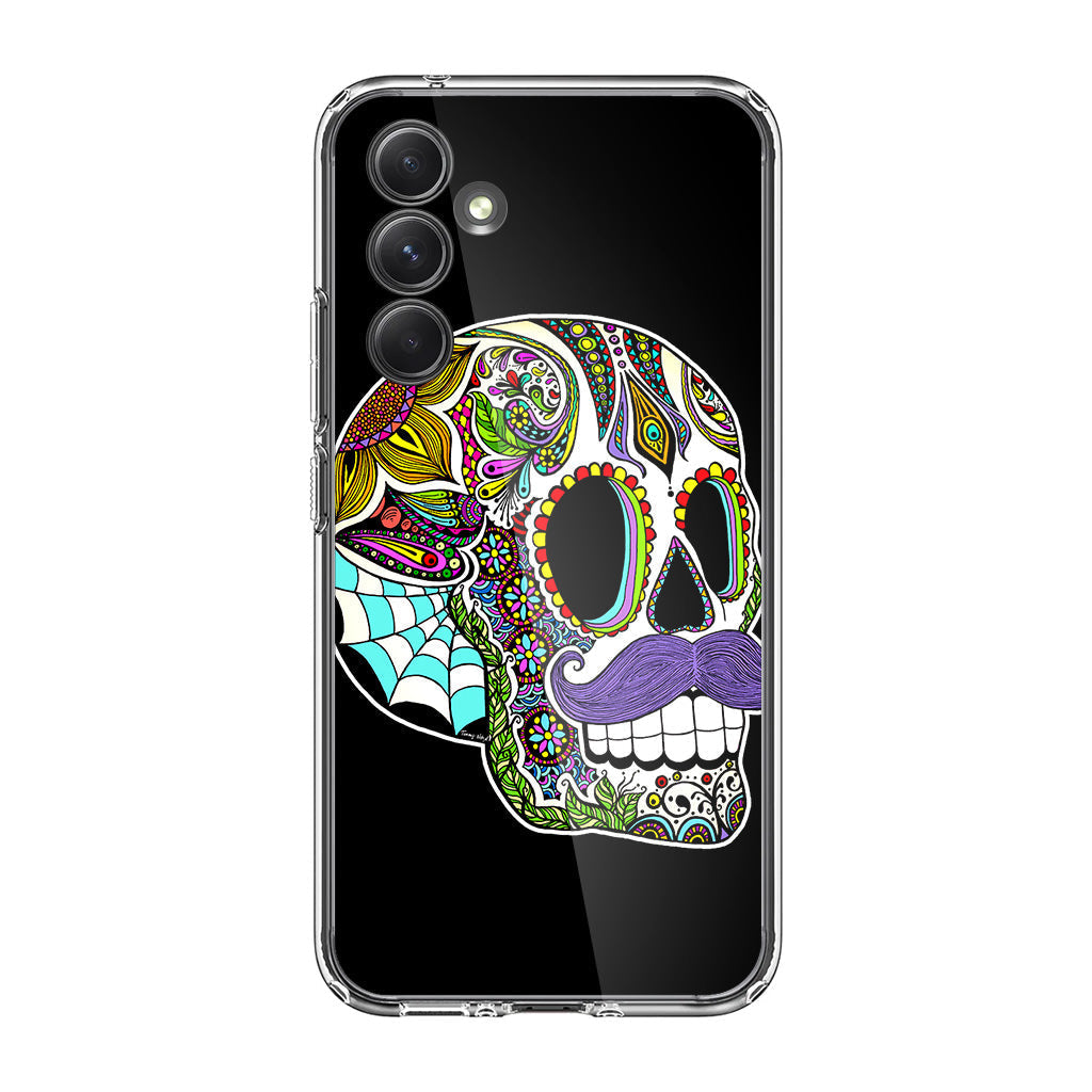 Mustache Sugar Skull Samsung Galaxy A35 5G Case