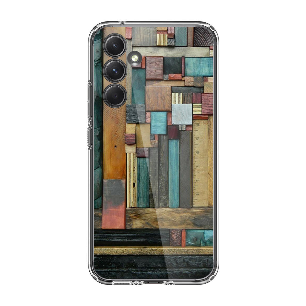 Painted Abstract Wood Sculptures Samsung Galaxy A35 5G Case