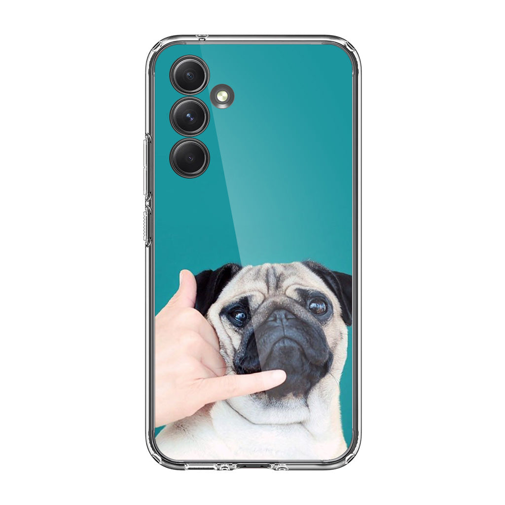 Pug is on the Phone Samsung Galaxy A35 5G Case