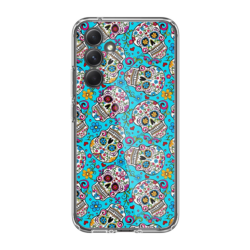 Skull Floral Sugar Samsung Galaxy A35 5G Case