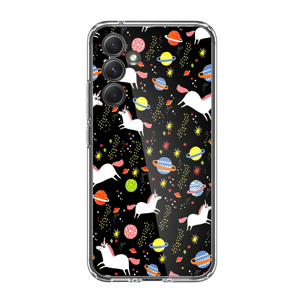 Space Unicorn Pattern Samsung Galaxy A35 5G Case