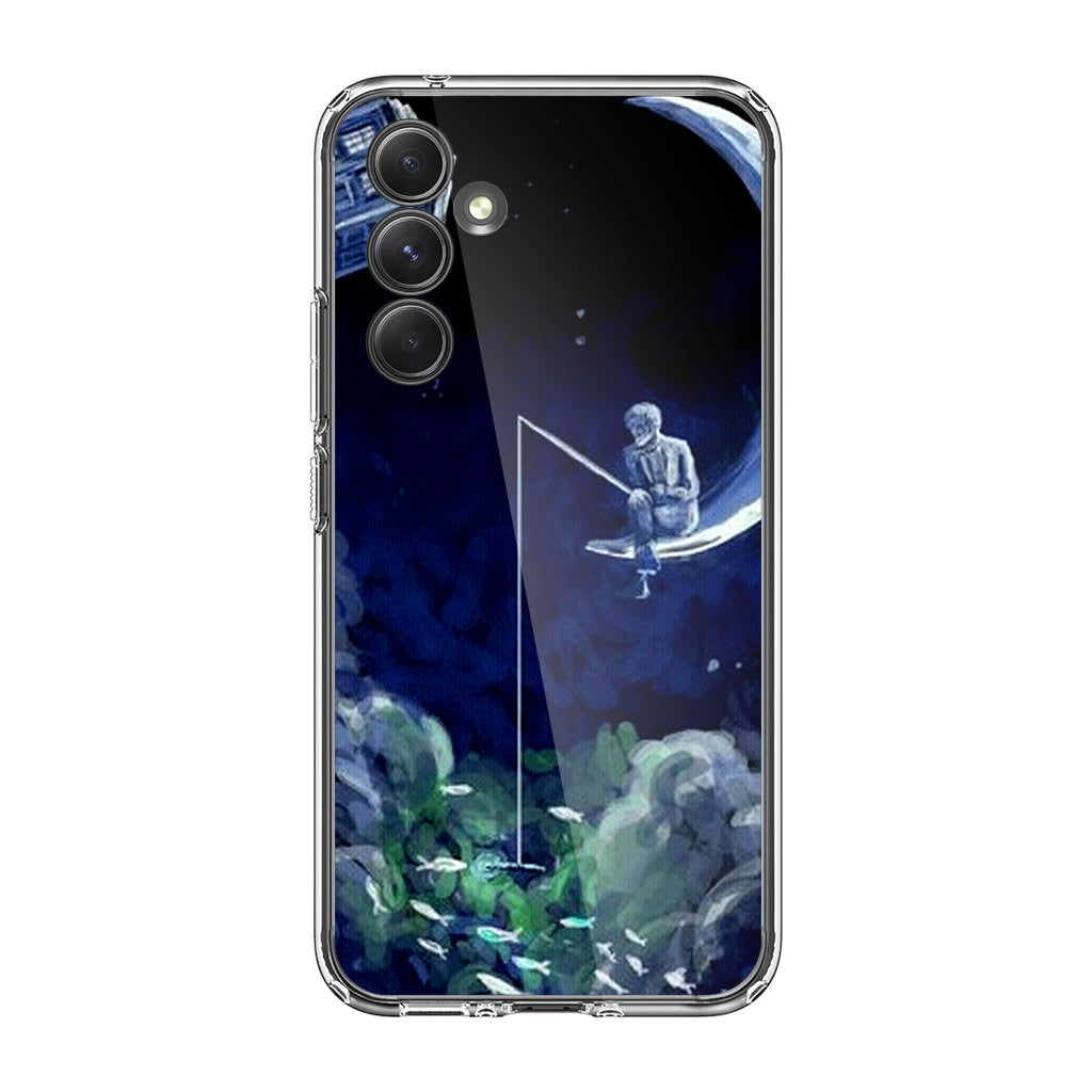 Tardis Walking To The Moon Samsung Galaxy A35 5G Case