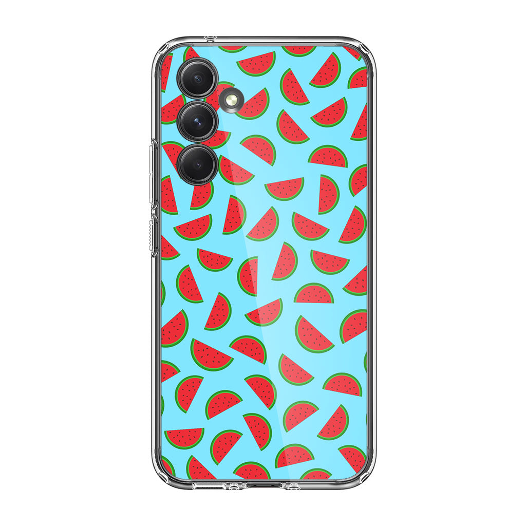 Watermelon Fruit Pattern Blue Samsung Galaxy A35 5G Case