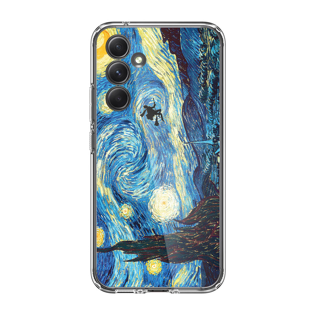 Witch on The Starry Night Sky Samsung Galaxy A35 5G Case