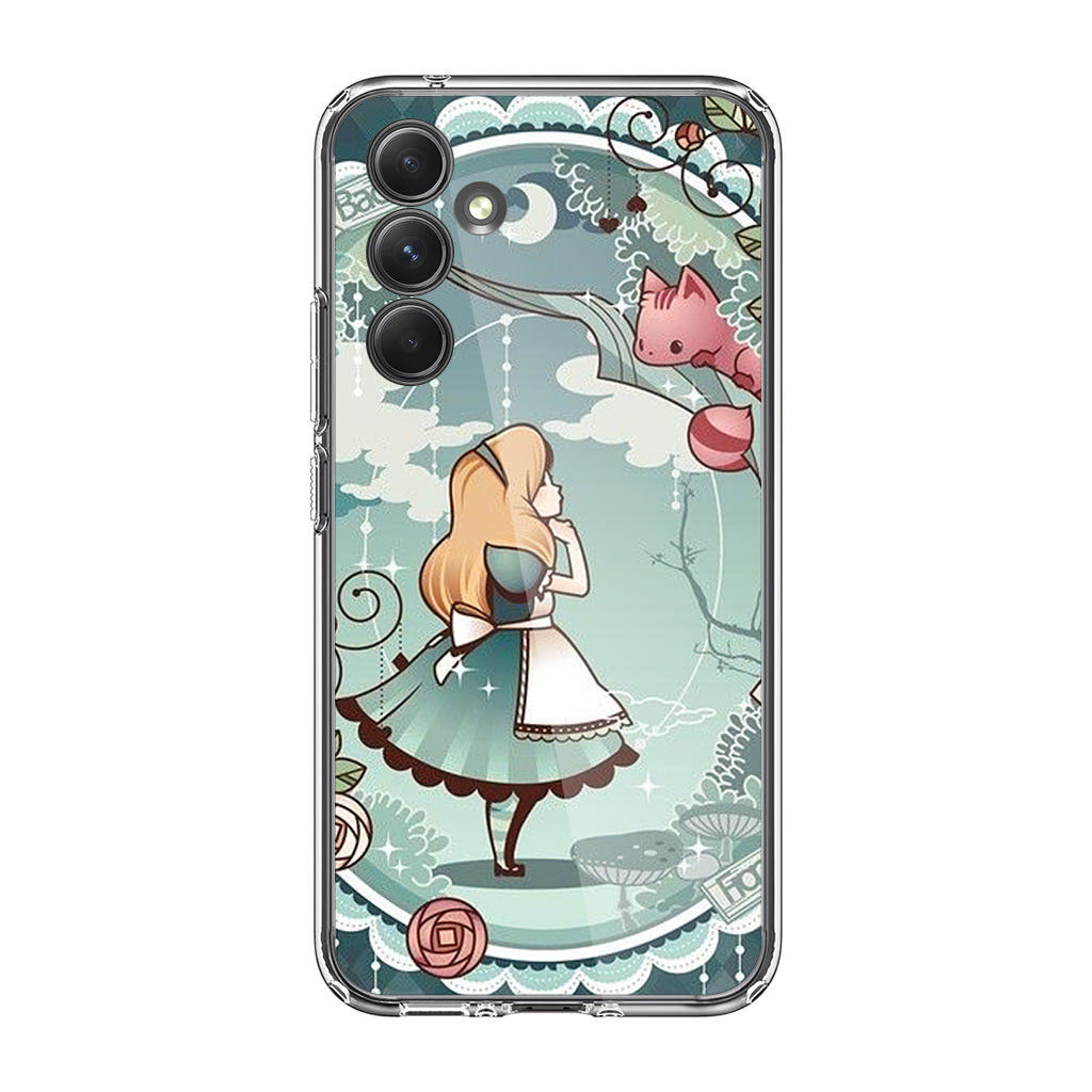 Alice And Cheshire Cat Poster Samsung Galaxy A35 5G Case