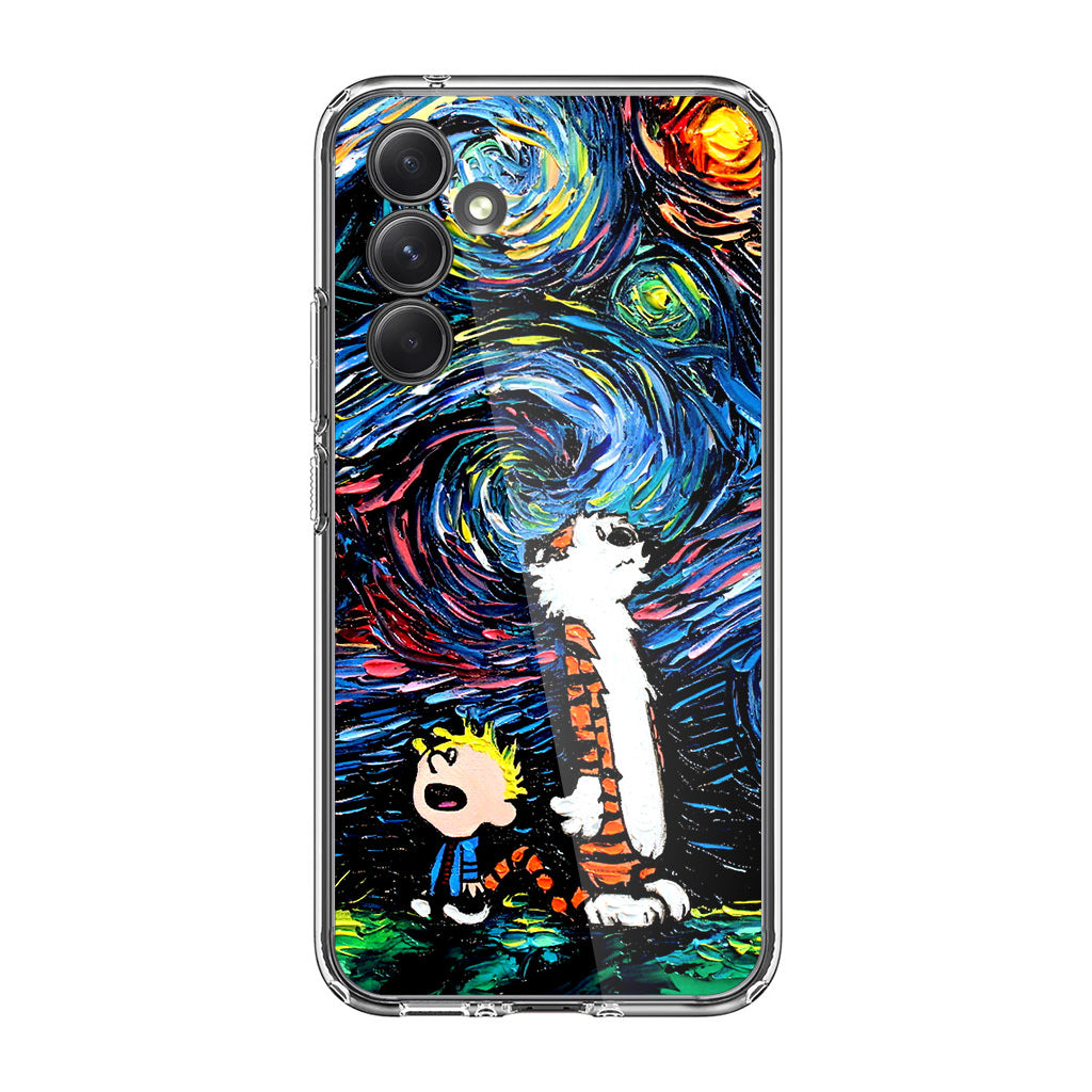 Calvin Art At Starry Night Samsung Galaxy A35 5G Case