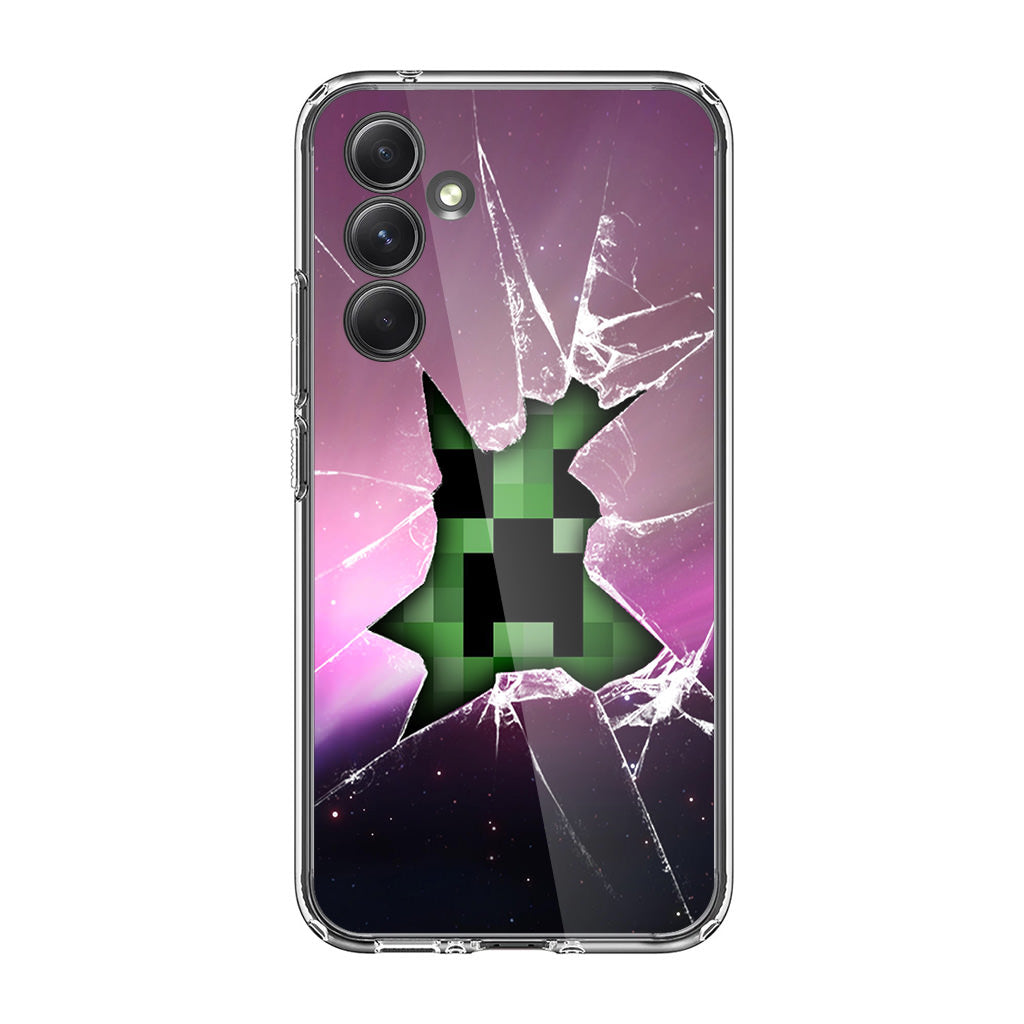 Creeper Glass Broken Violet Samsung Galaxy A35 5G Case