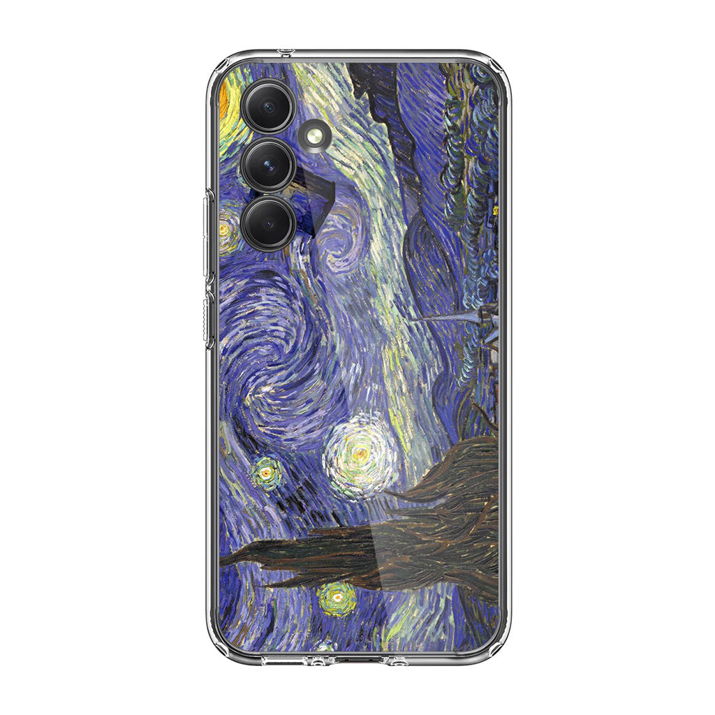 Dr Who Tardis In Van Gogh Starry Night Samsung Galaxy A35 5G Case