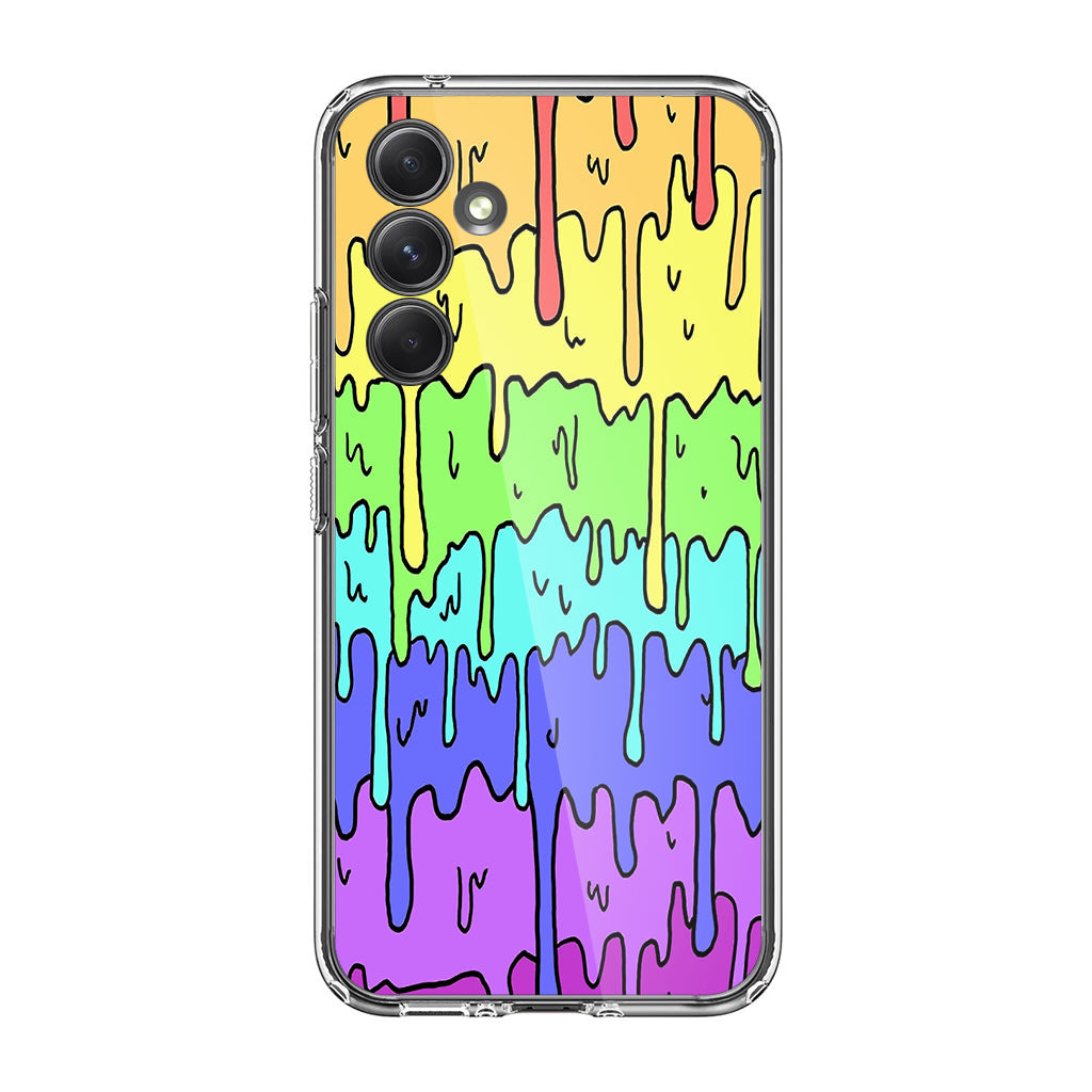 Pastel Kawaii Melting Rainbow Samsung Galaxy A35 5G Case