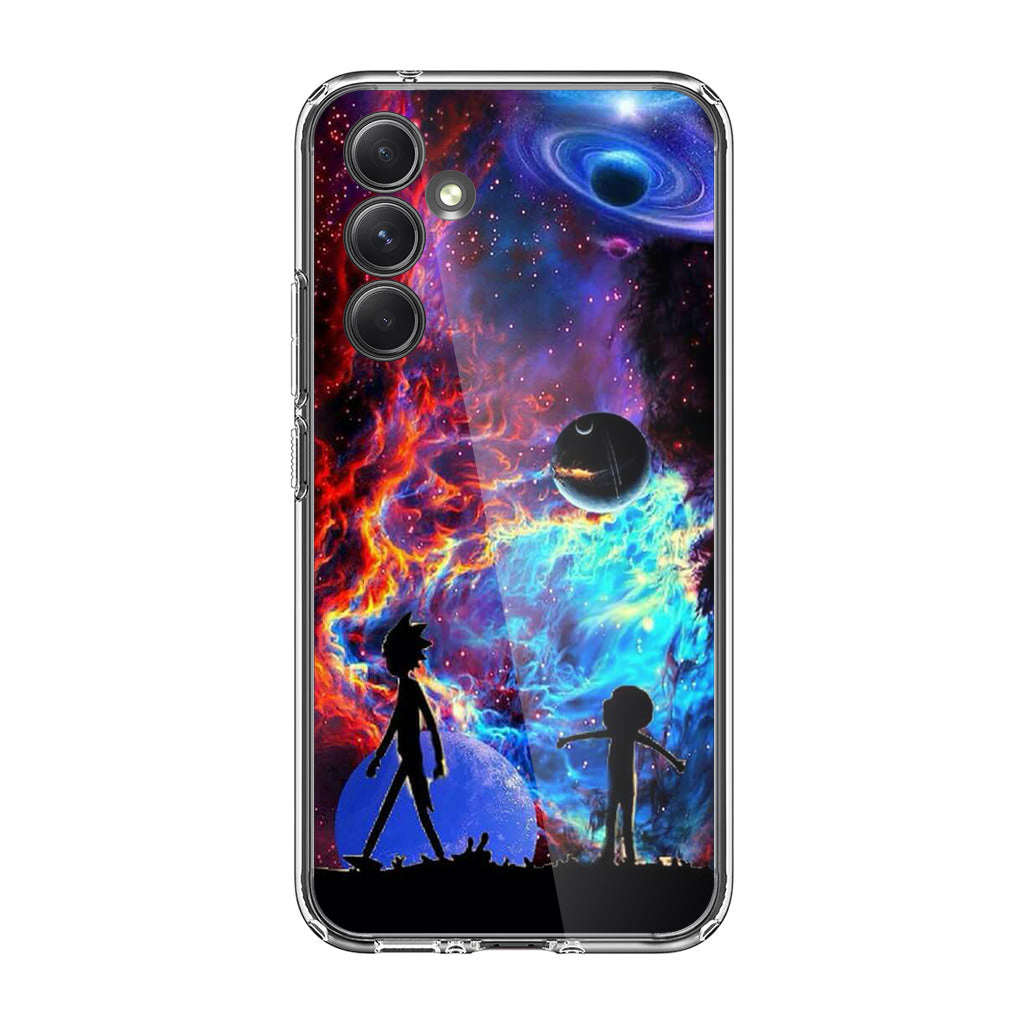 Rick And Morty Flat Galaxy Samsung Galaxy A35 5G Case