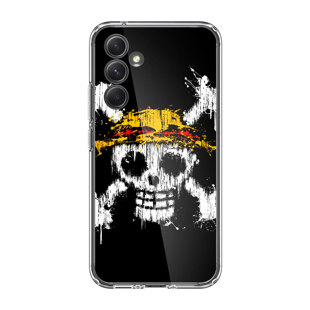 Straw Hat Pirate Logo Paint Samsung Galaxy A35 5G Case