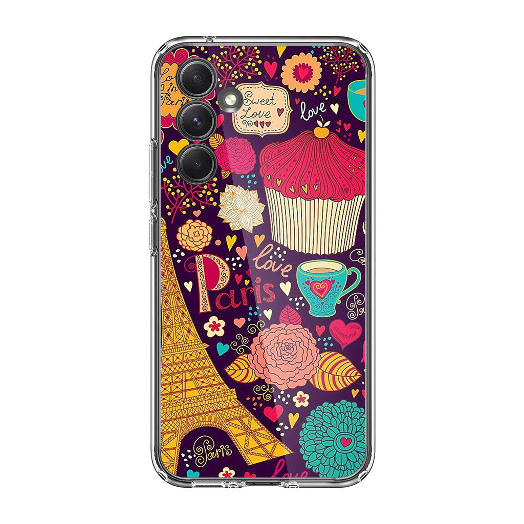 Vintage Love In Paris Samsung Galaxy A35 5G Case