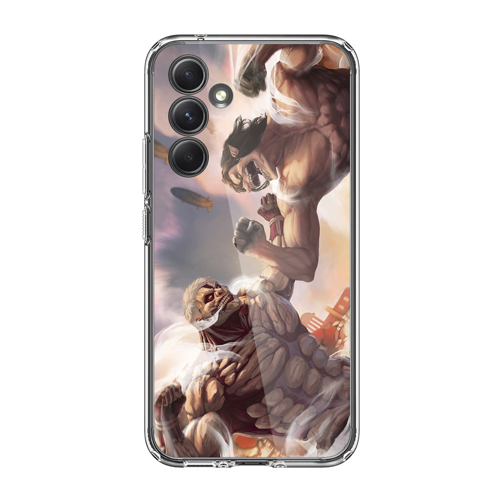 Eren Yeager vs Reiner Armored Titan Samsung Galaxy A35 5G Case