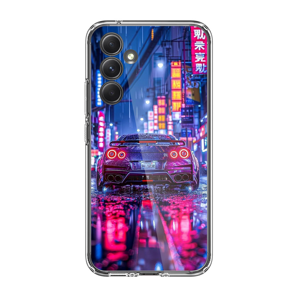 Neon Midnight Drift Tokyo Rain Samsung Galaxy A35 5G Case
