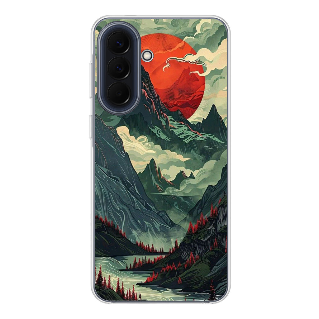 Crimson Moon Over Silent Peaks Samsung Galaxy A37 5G / A57 5G Case