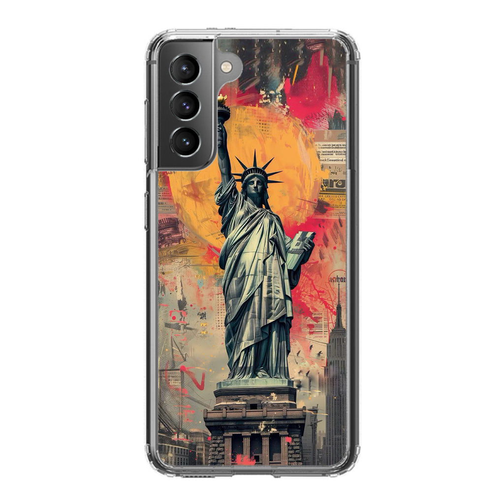 Canvas Art Statue of Liberty Samsung Galaxy S21 / S21 Plus / S21 FE 5G Case