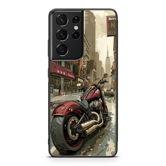 Motorcycle In Tokyo Streets Samsung Galaxy S21 Ultra Case