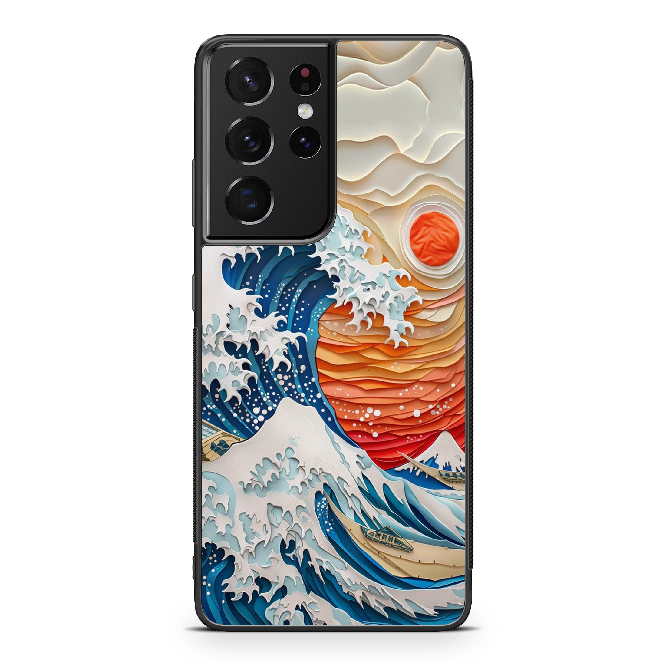 The Great Wave Off Paper Art Samsung Galaxy S21 Ultra Case