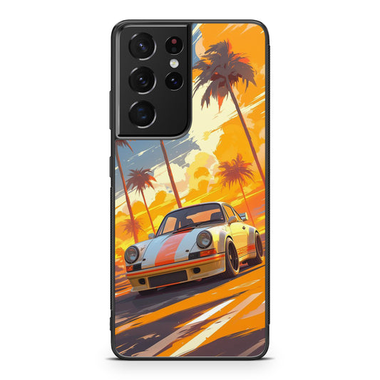 Turbo Dreams in Neon Palms Samsung Galaxy S21 Ultra Case