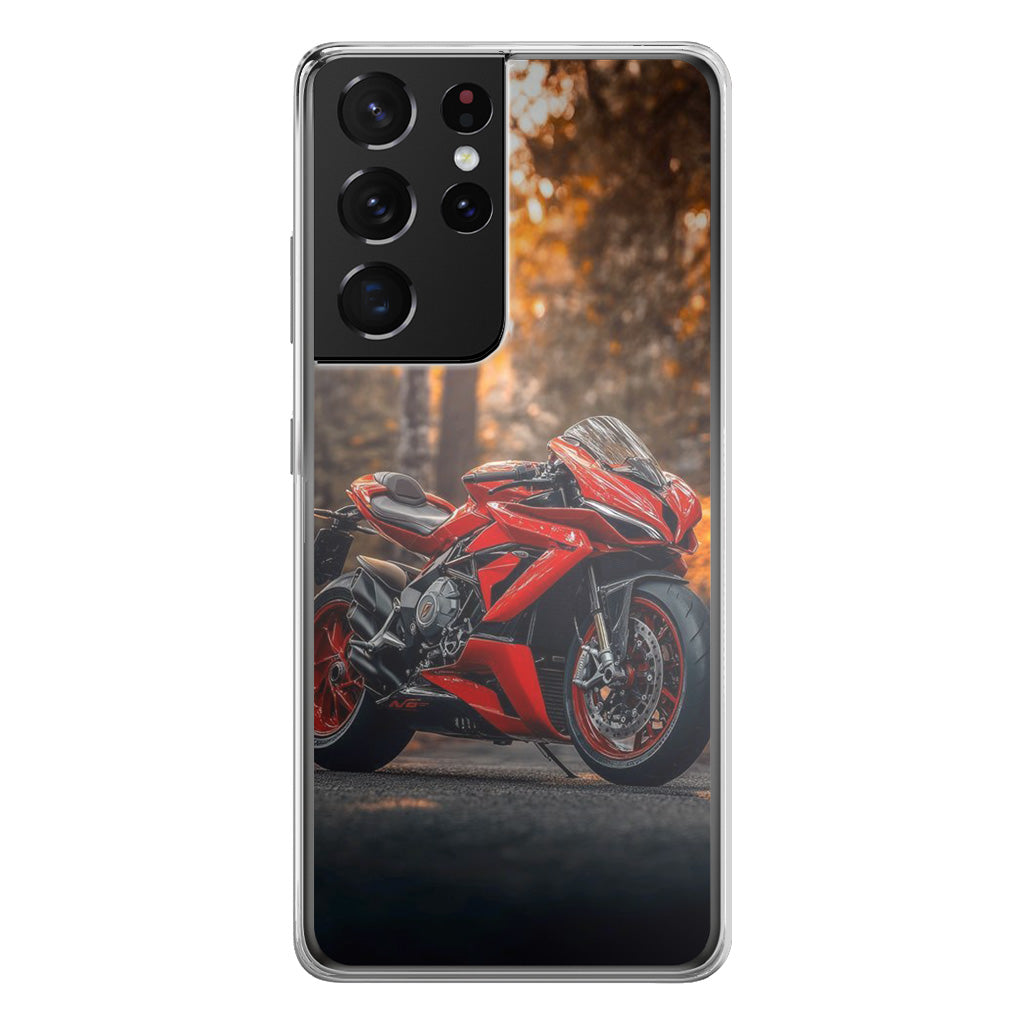 Crimson Velocity in Autumn Flame Samsung Galaxy S21 Ultra Case