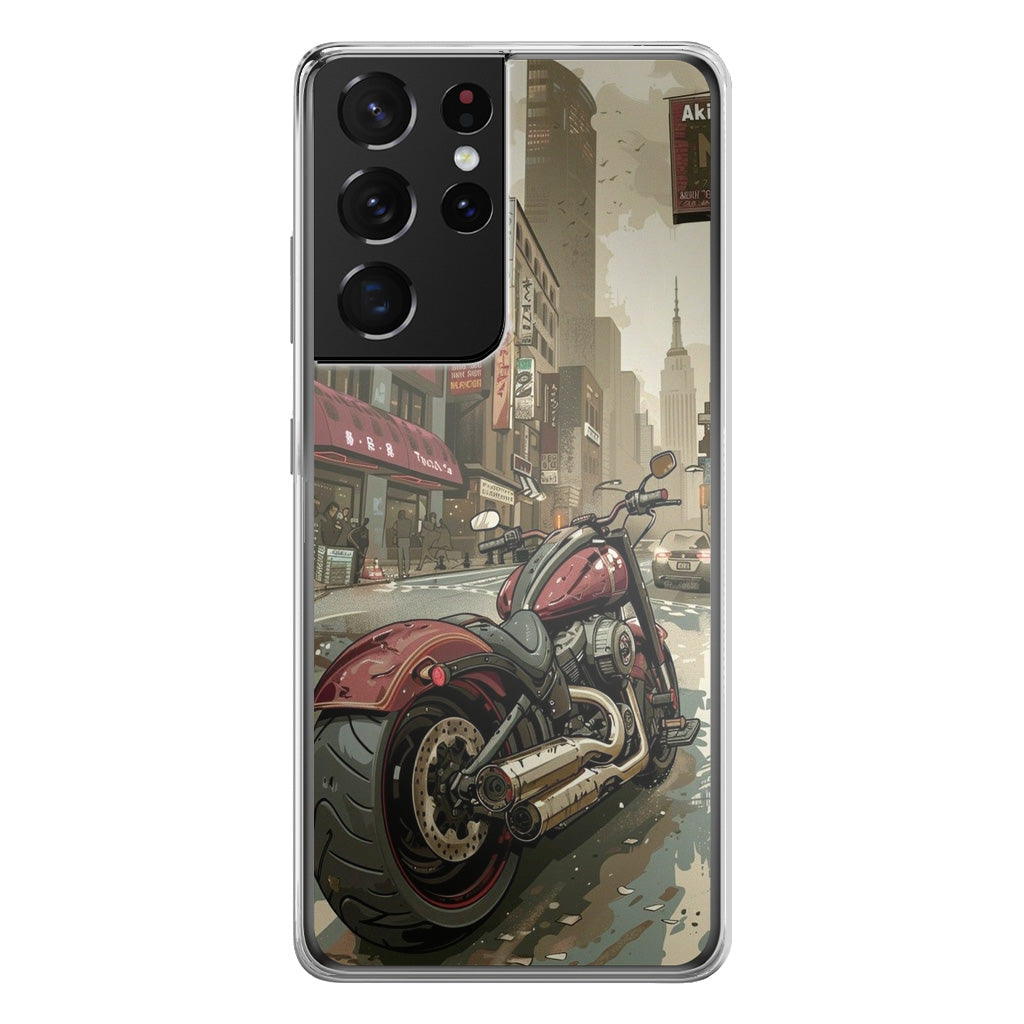 Motorcycle In Tokyo Streets Samsung Galaxy S21 Ultra Case
