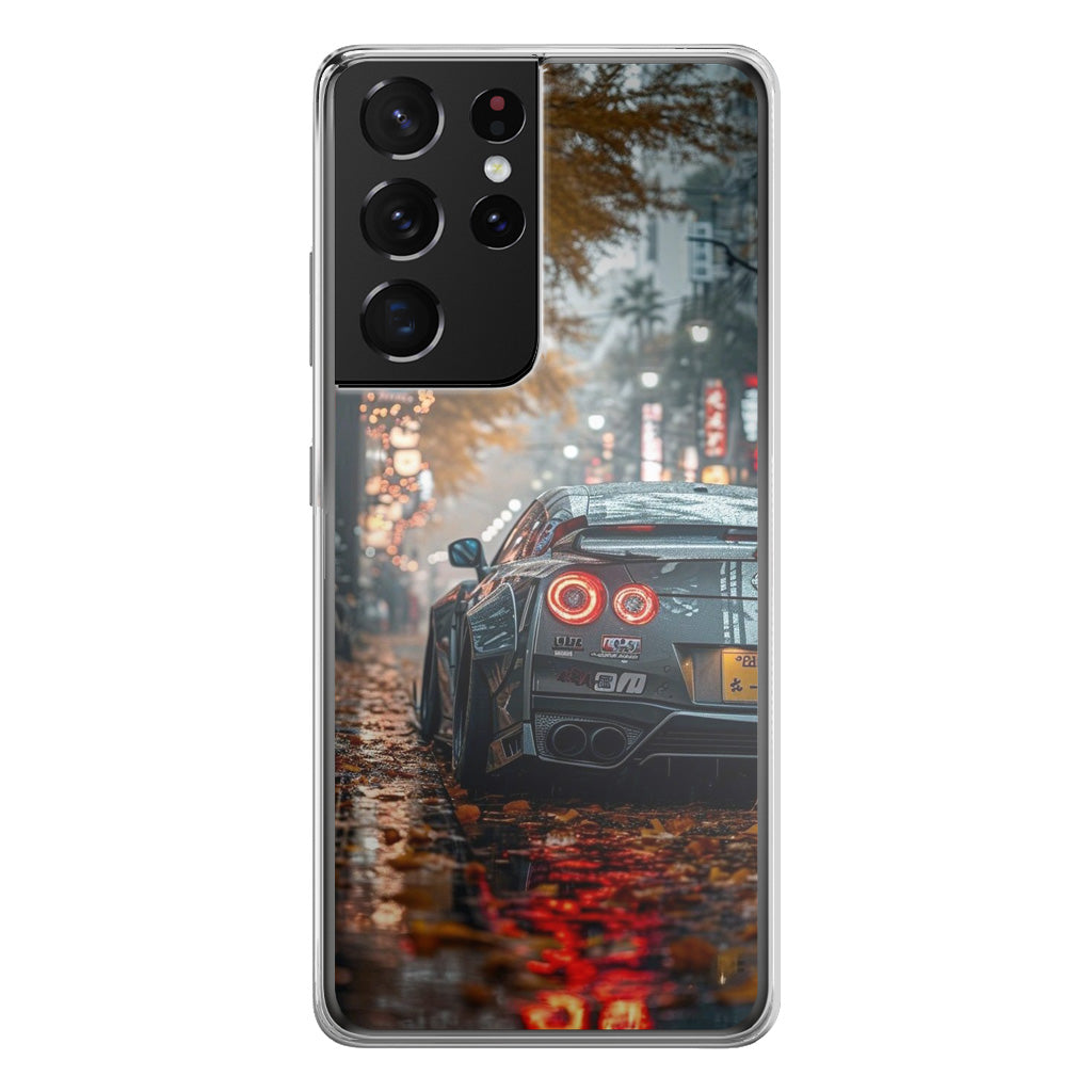 Neon Drift Autumn Streets Samsung Galaxy S21 Ultra Case