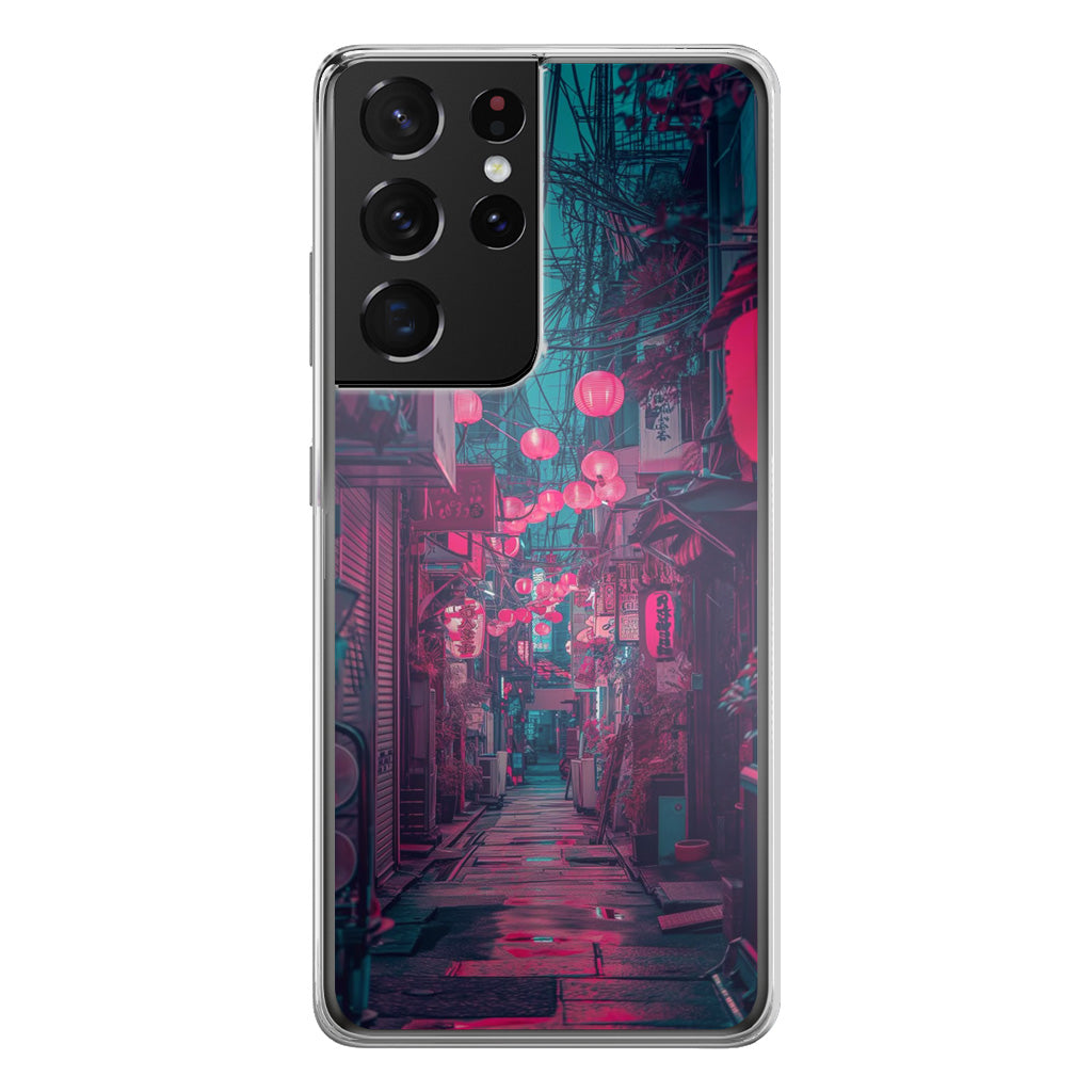 Neon Veins of the Night Market Samsung Galaxy S21 Ultra Case