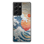 The Great Wave Off Paper Art Samsung Galaxy S21 Ultra Case
