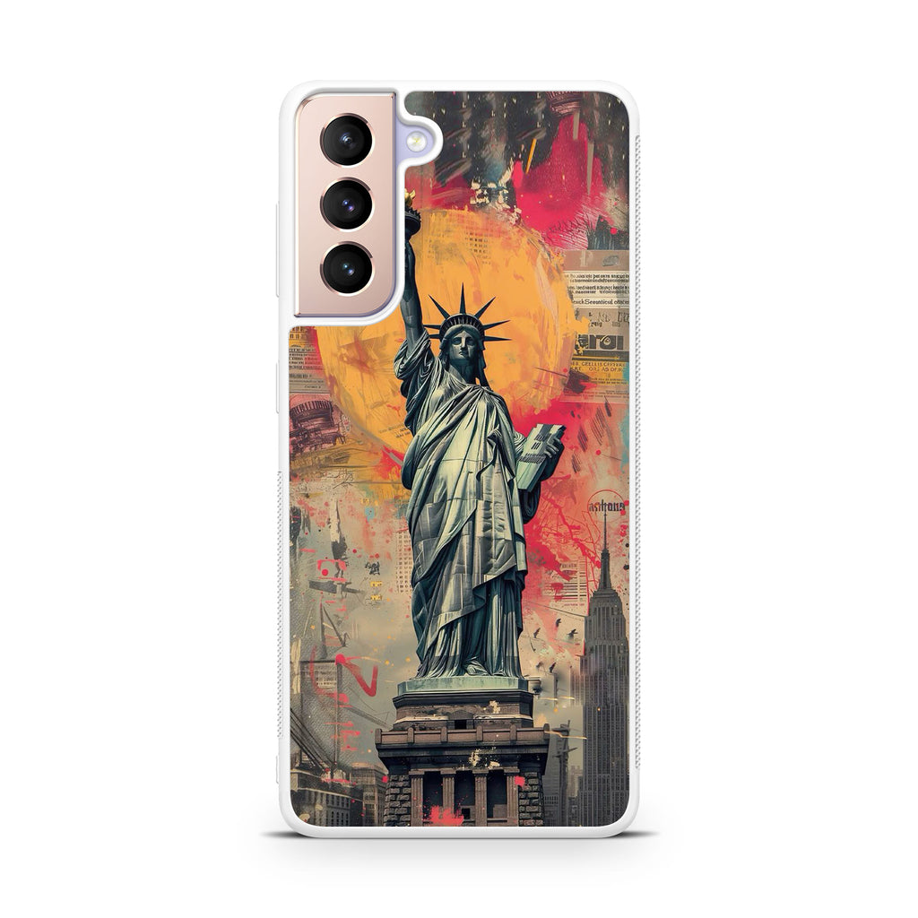 Canvas Art Statue of Liberty Samsung Galaxy S21 / S21 Plus / S21 FE 5G Case