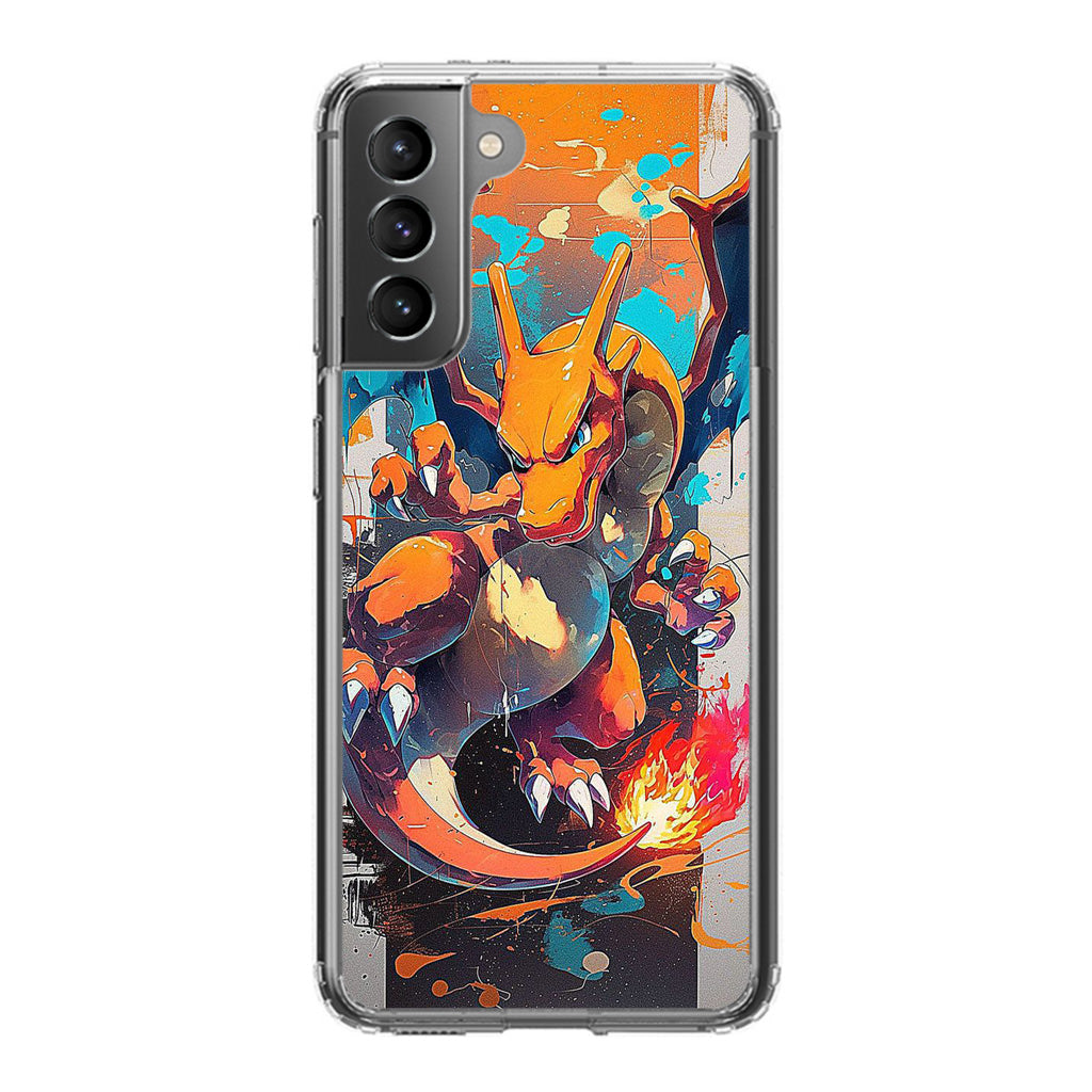 Charizard Inferno on Canvas Samsung Galaxy S22 / S22 Plus Case