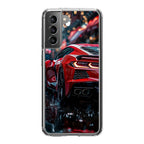 Red Sport Car in the Rain Samsung Galaxy S22 / S22 Plus Case