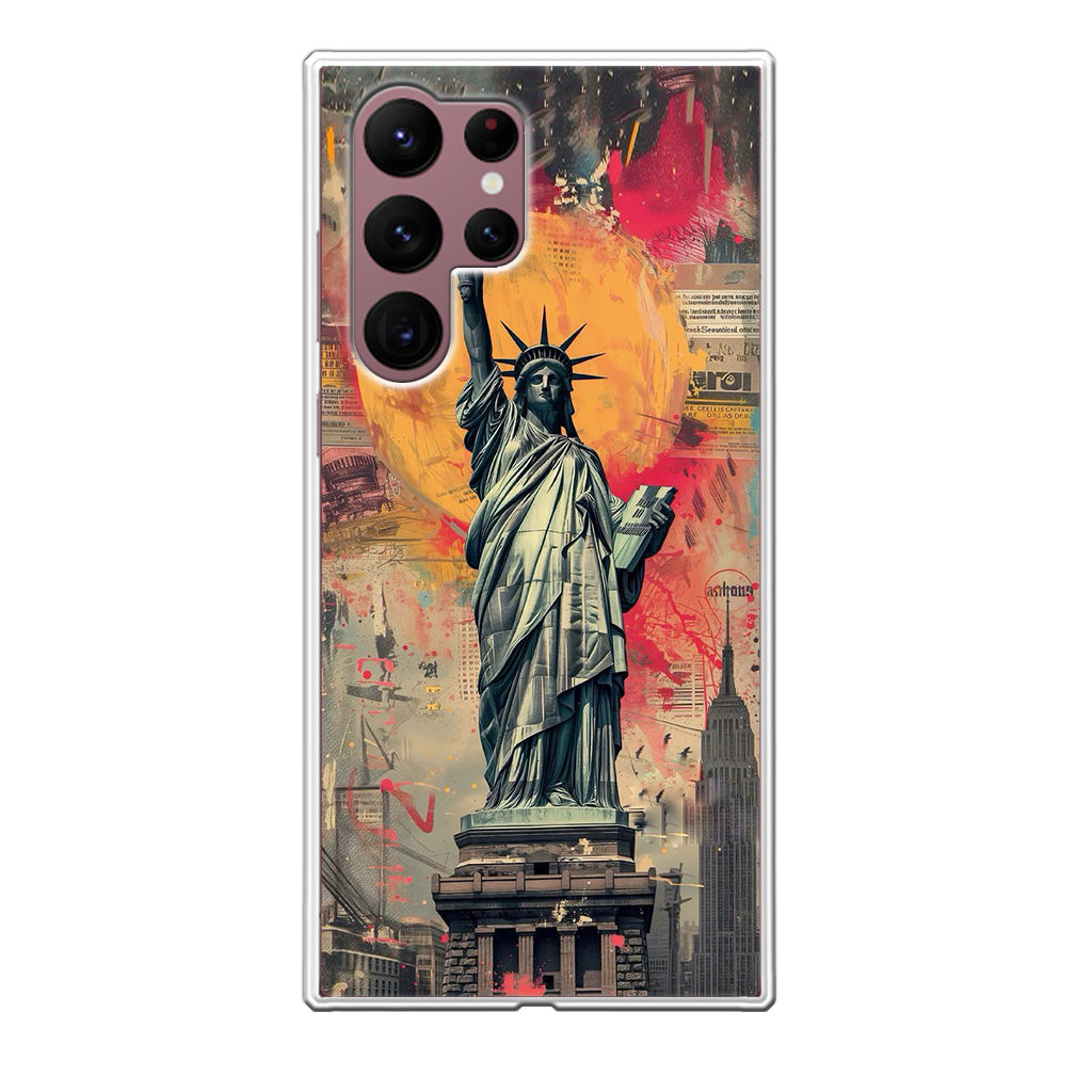 Canvas Art Statue of Liberty Samsung Galaxy S22 Ultra 5G Case