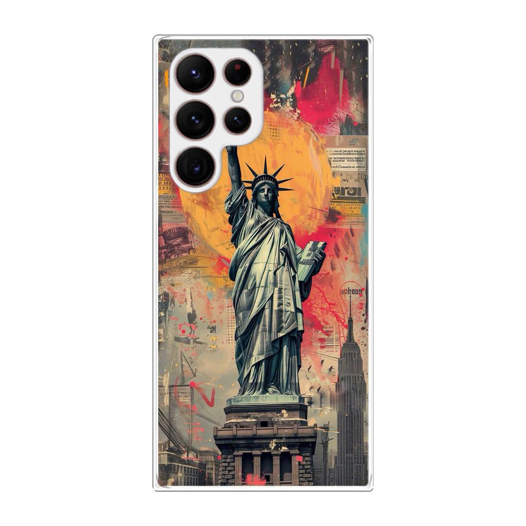 Canvas Art Statue of Liberty Samsung Galaxy S22 Ultra 5G Case