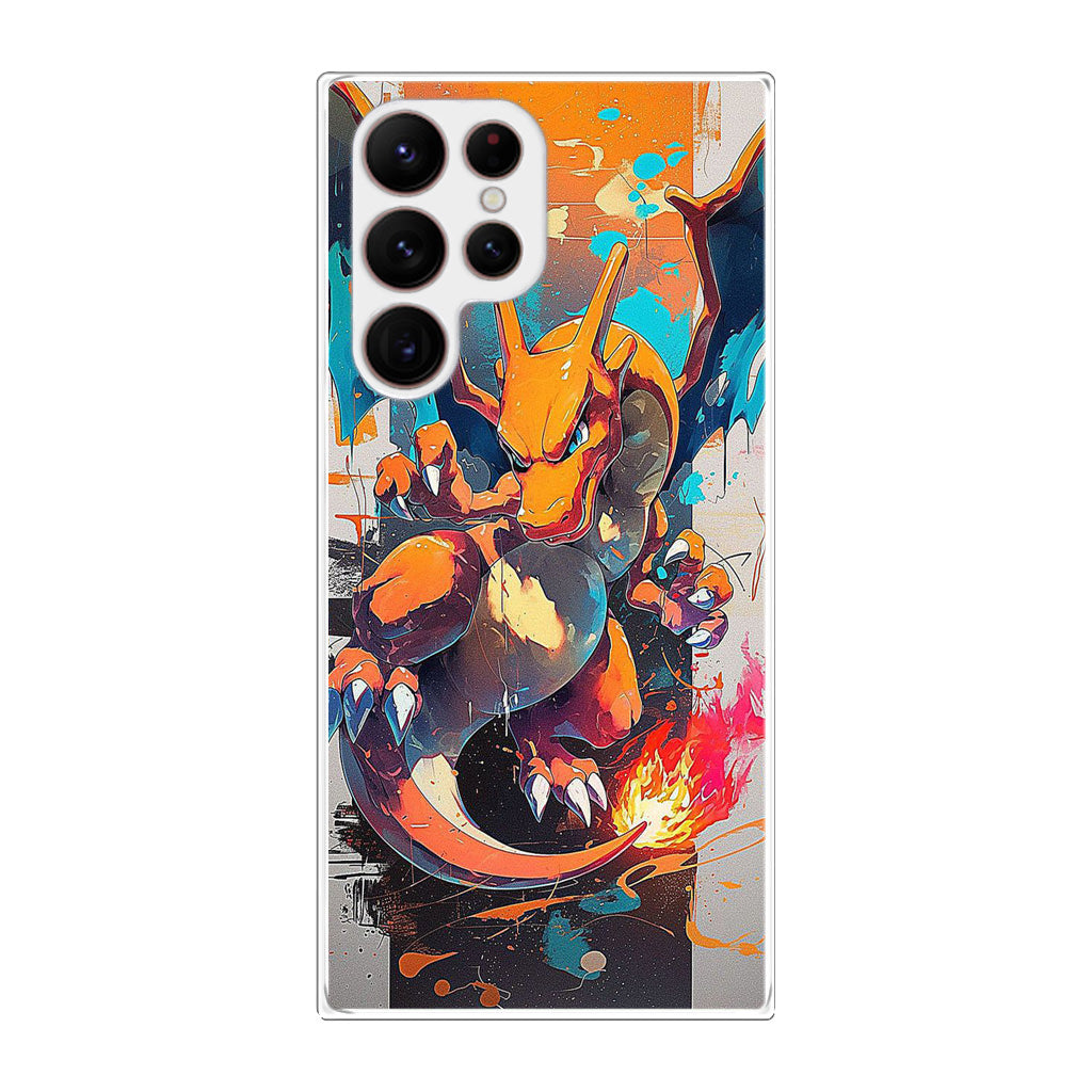 Charizard Inferno on Canvas Samsung Galaxy S22 Ultra 5G Case