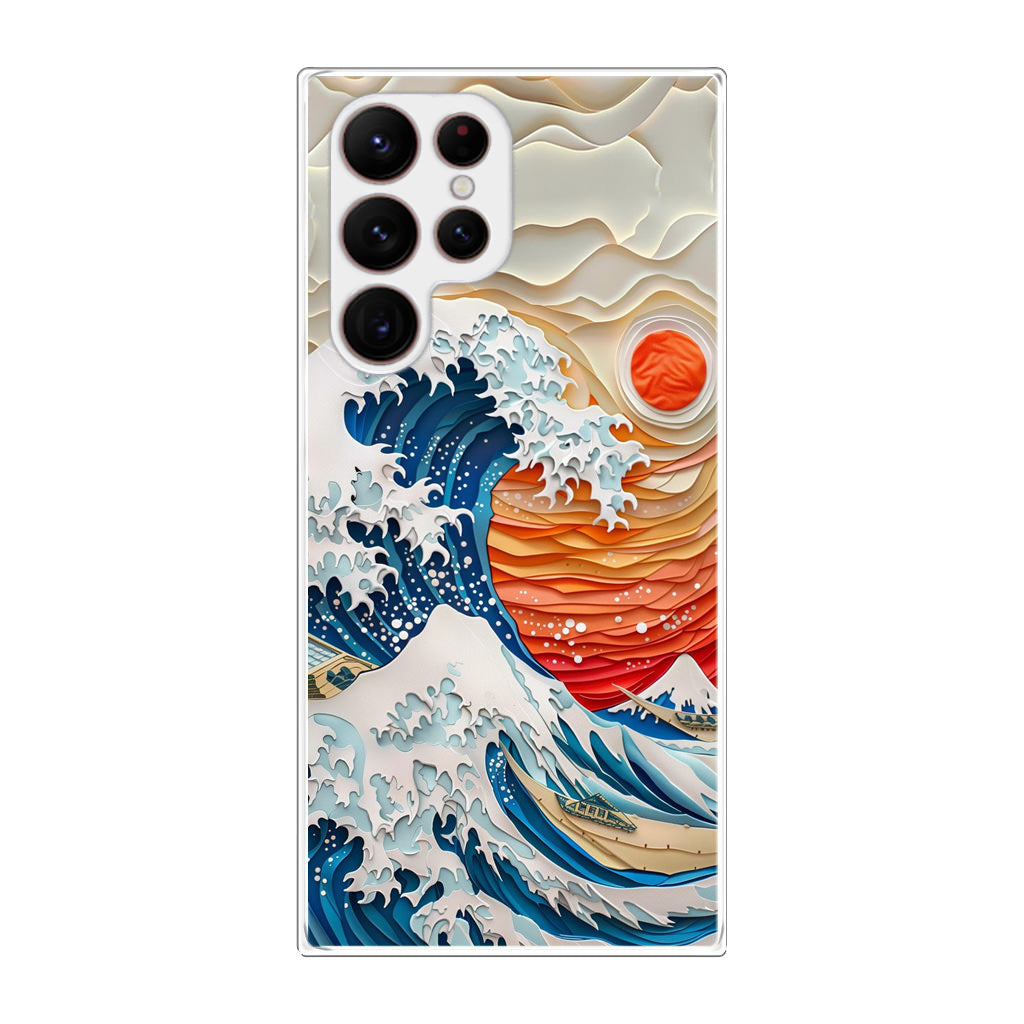 The Great Wave Off Paper Art Samsung Galaxy S22 Ultra 5G Case