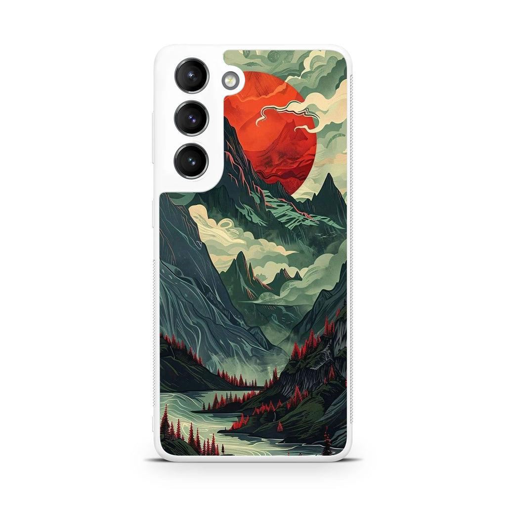 Crimson Moon Over Silent Peaks Samsung Galaxy S22 / S22 Plus Case