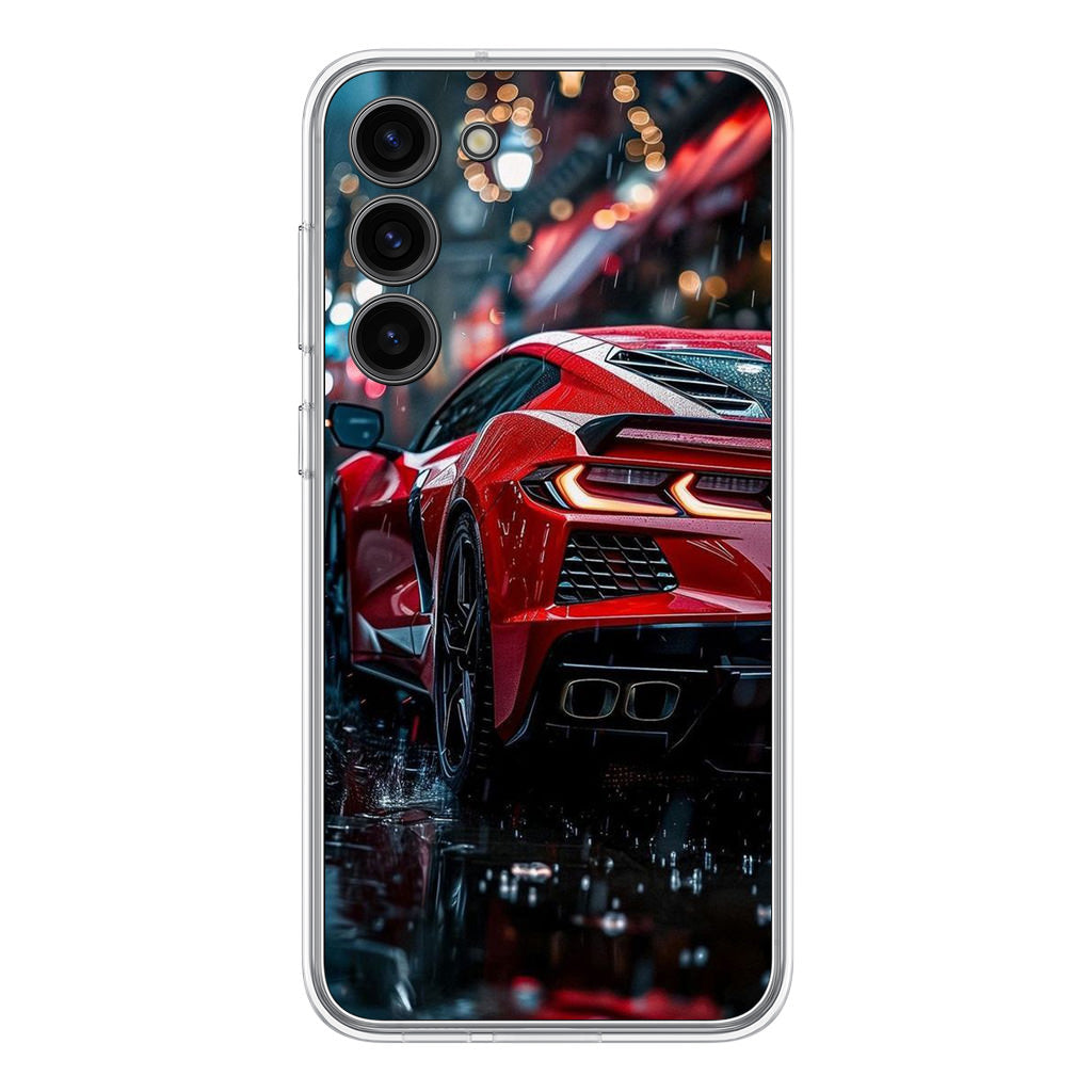 Red Sport Car in the Rain Samsung Galaxy S23 / S23 Plus Case