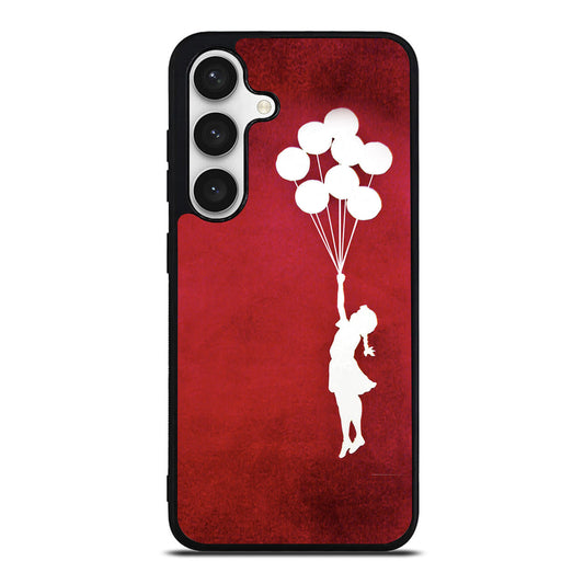 Banksy Girl With Balloons Red Samsung Galaxy S24 FE Case