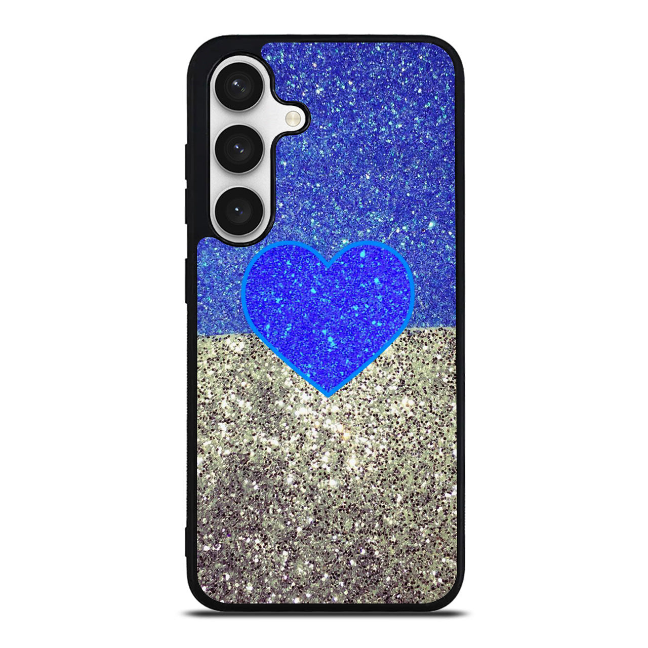 Love Glitter Blue and Grey Samsung Galaxy S24 FE Case