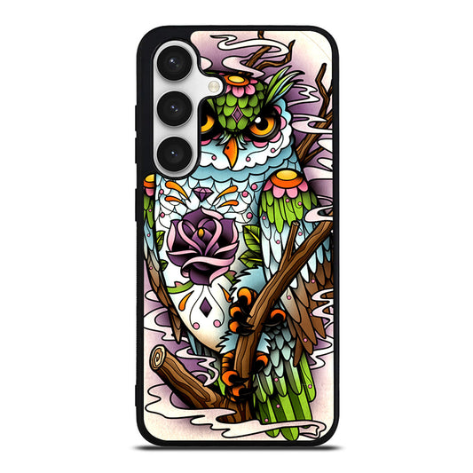 Sugar Skull Owl Tattoo Samsung Galaxy S24 FE Case