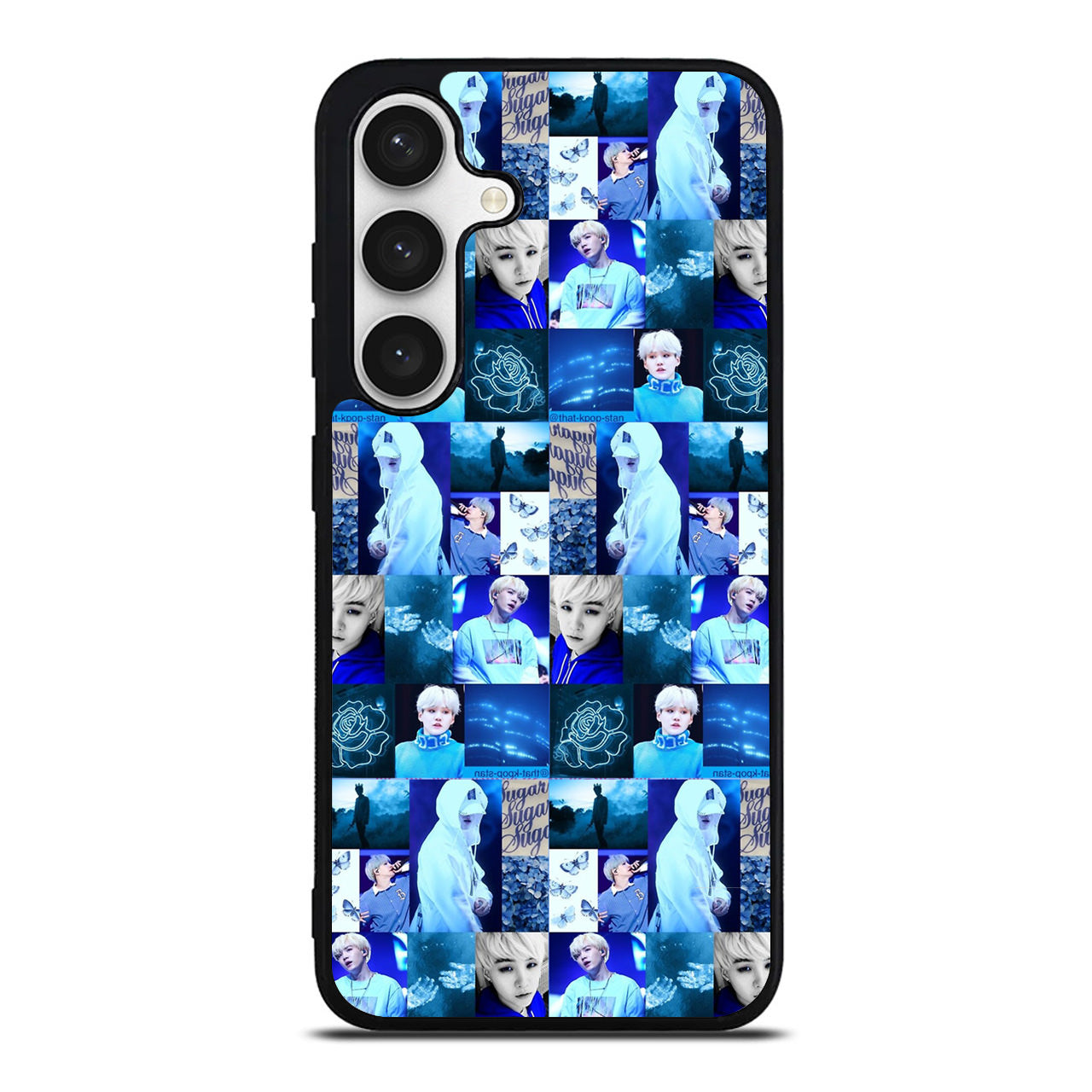 BTS Suga Blue Aesthetic Collage Samsung Galaxy S24 FE Case