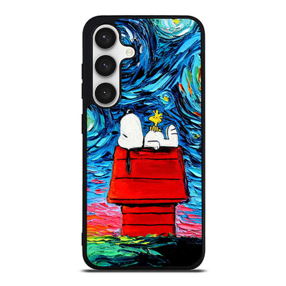 Dog Lying Under Starry Night Van Gogh Samsung Galaxy S24 FE Case